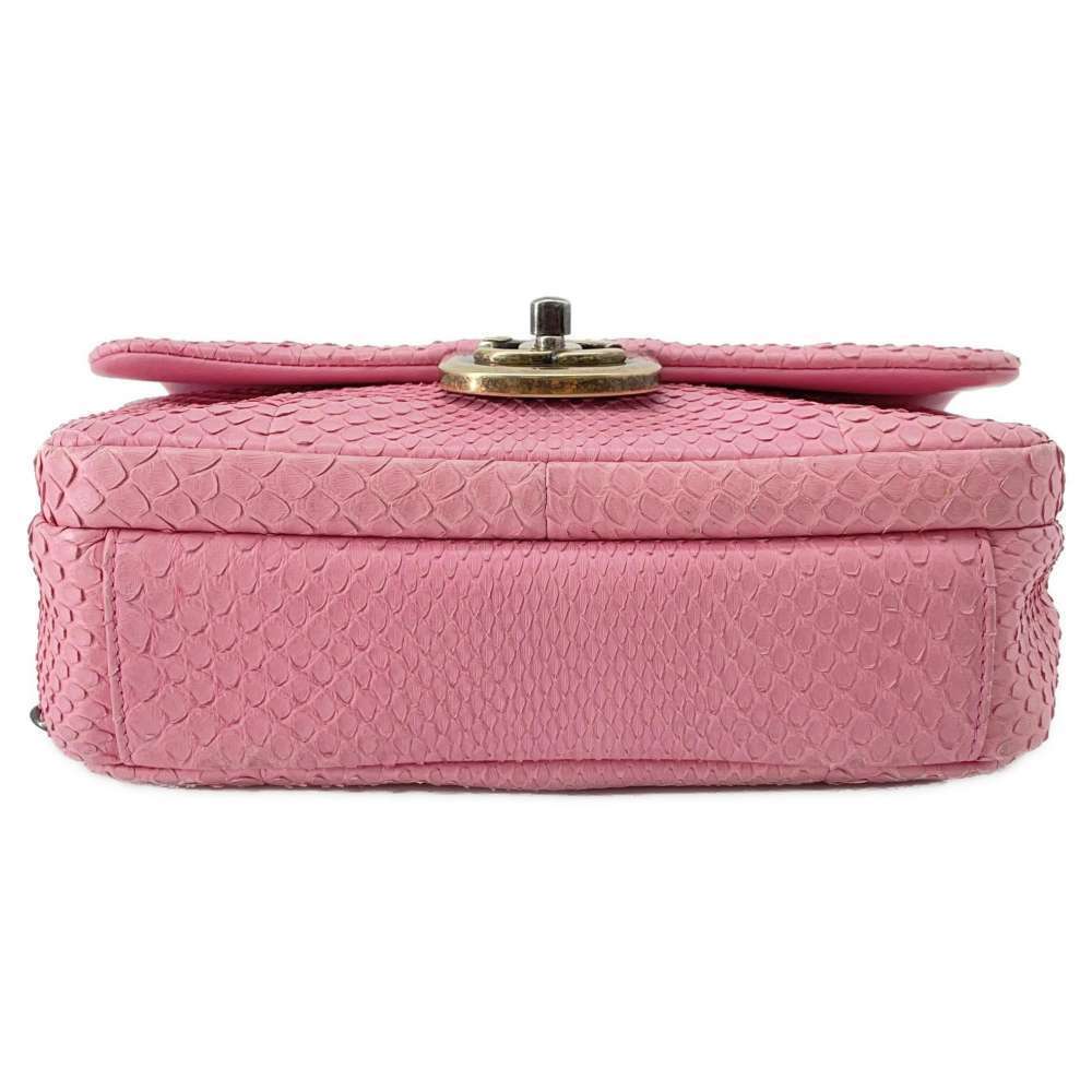 Chanel Python Shoulder Bag Pink - image 4